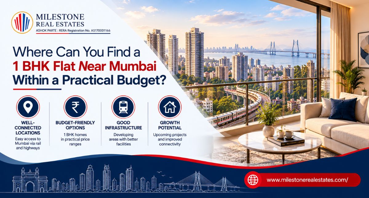 Where Can You Find a 1 BHK Flat Near Mumbai Within a Practical Budget?